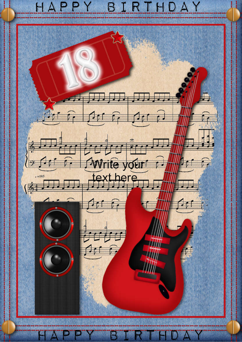 Musical Birthday - card made with Crafty Bob's Card Creator