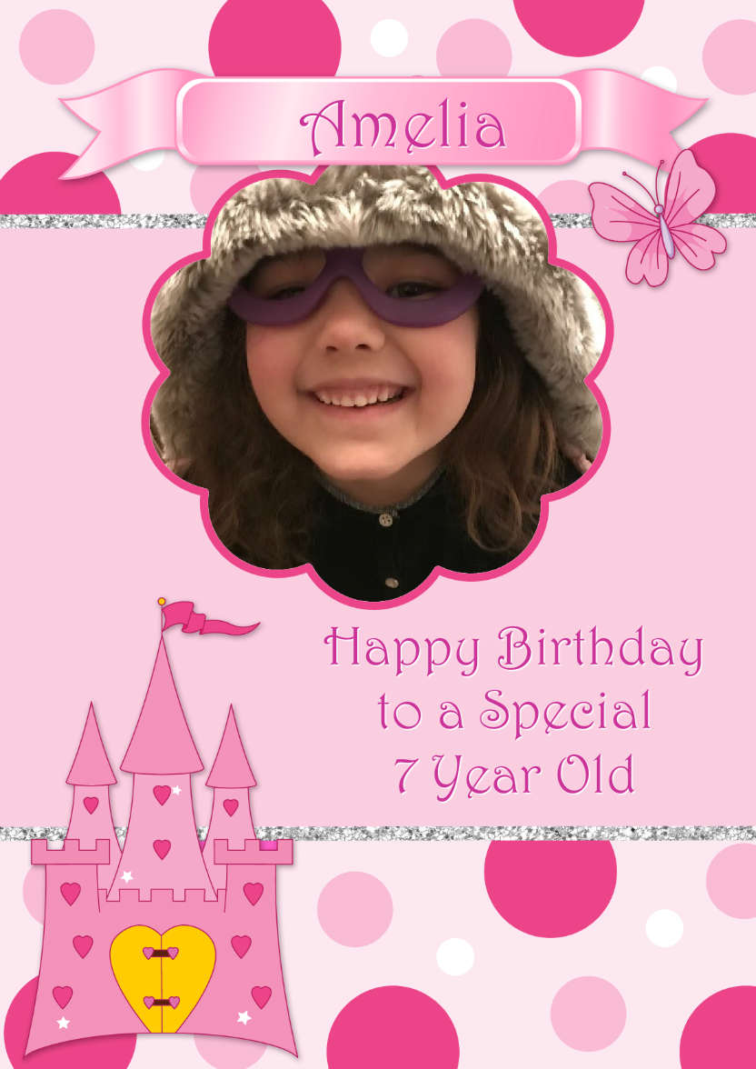 Pretty Princess Photo Card - card made with Crafty Bob's Card Creator