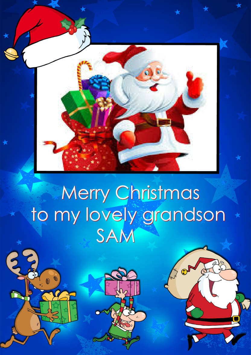 Santa and Friends Photo Card - card made with Crafty Bob's Card Creator