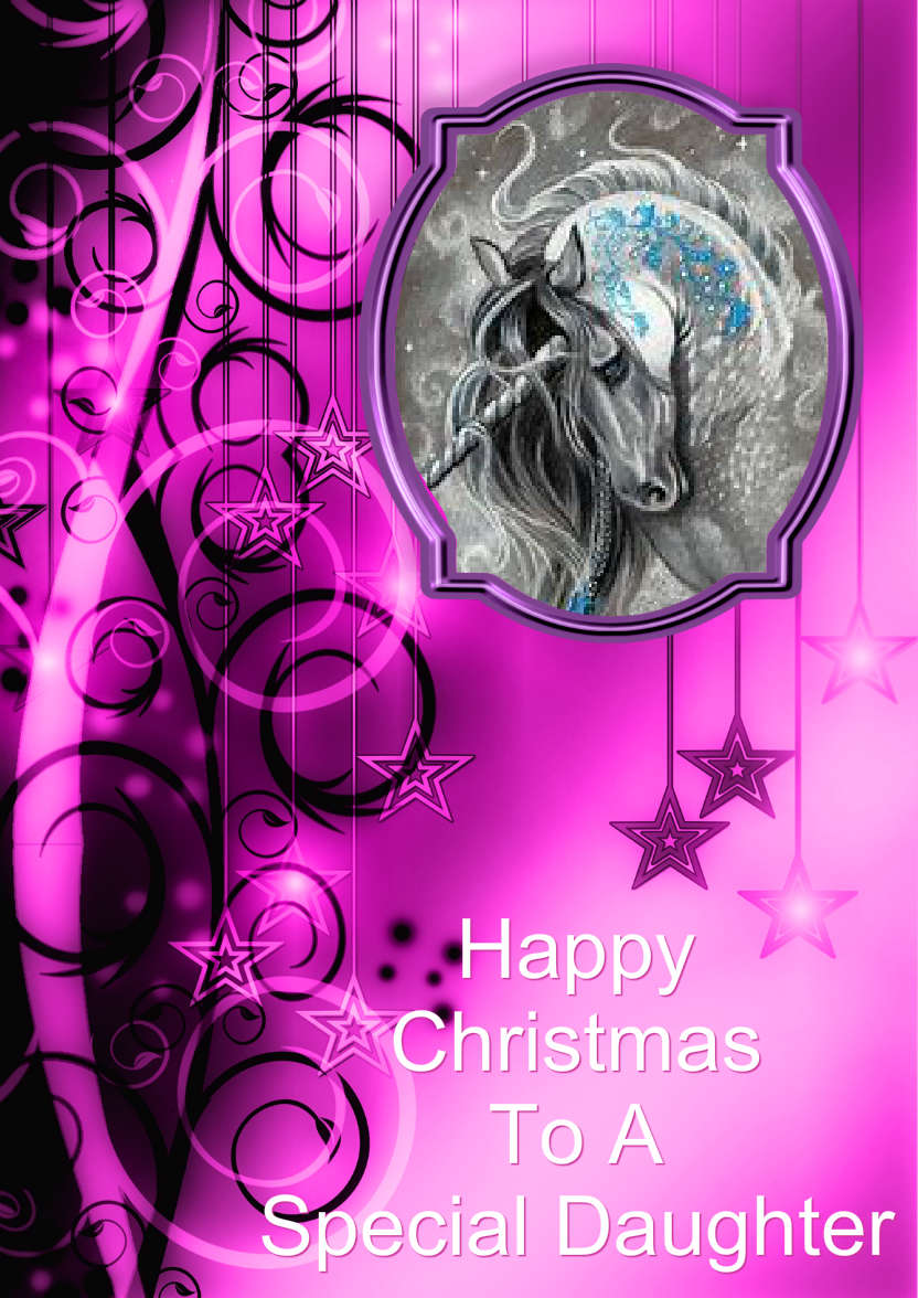 Pink Christmas Stars Aperture - card made with Crafty Bob's Card Creator