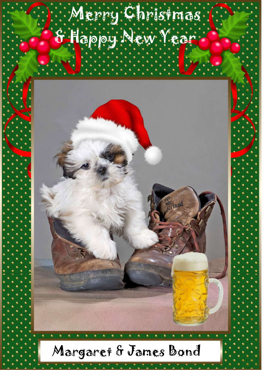 Pup in Boot - card made with Crafty Bob's Card Creator