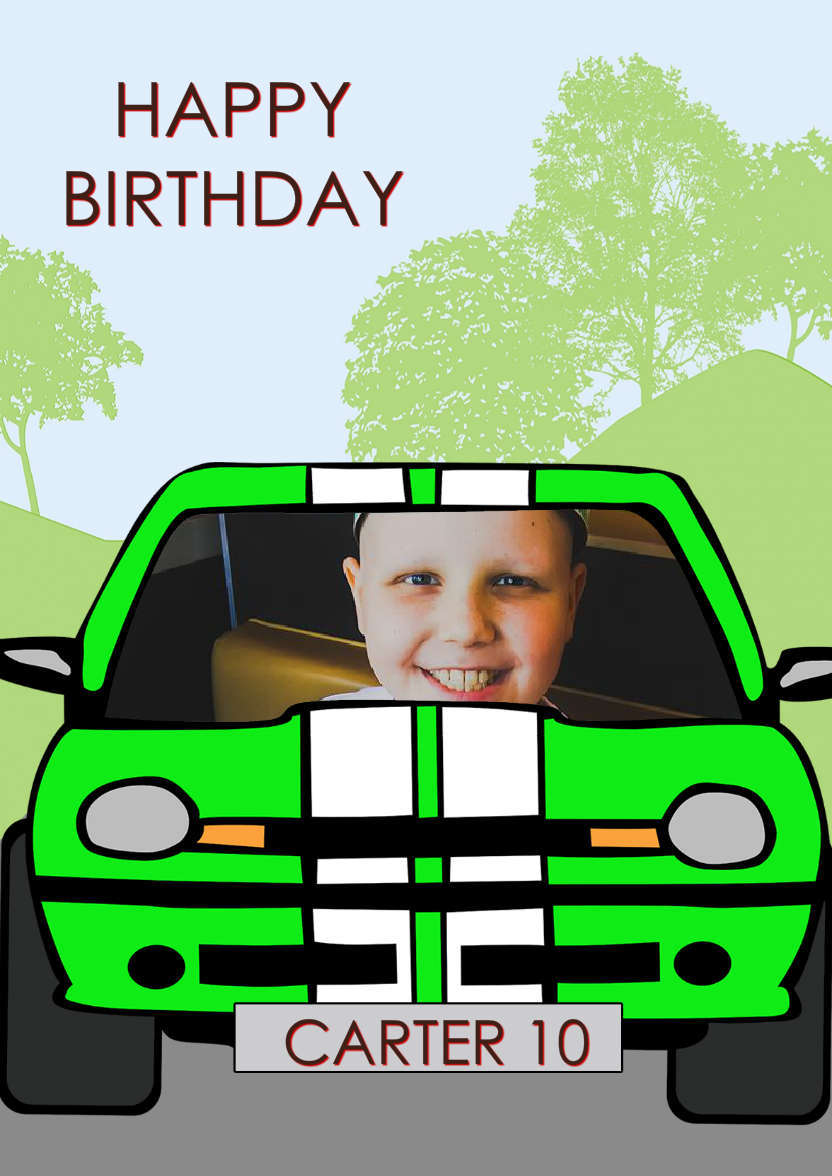 Boy Racer - card made with Crafty Bob's Card Creator