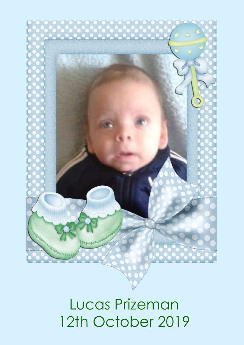 New Baby Boy Aperture Frame Card Front - card made with Crafty Bob's Card Creator