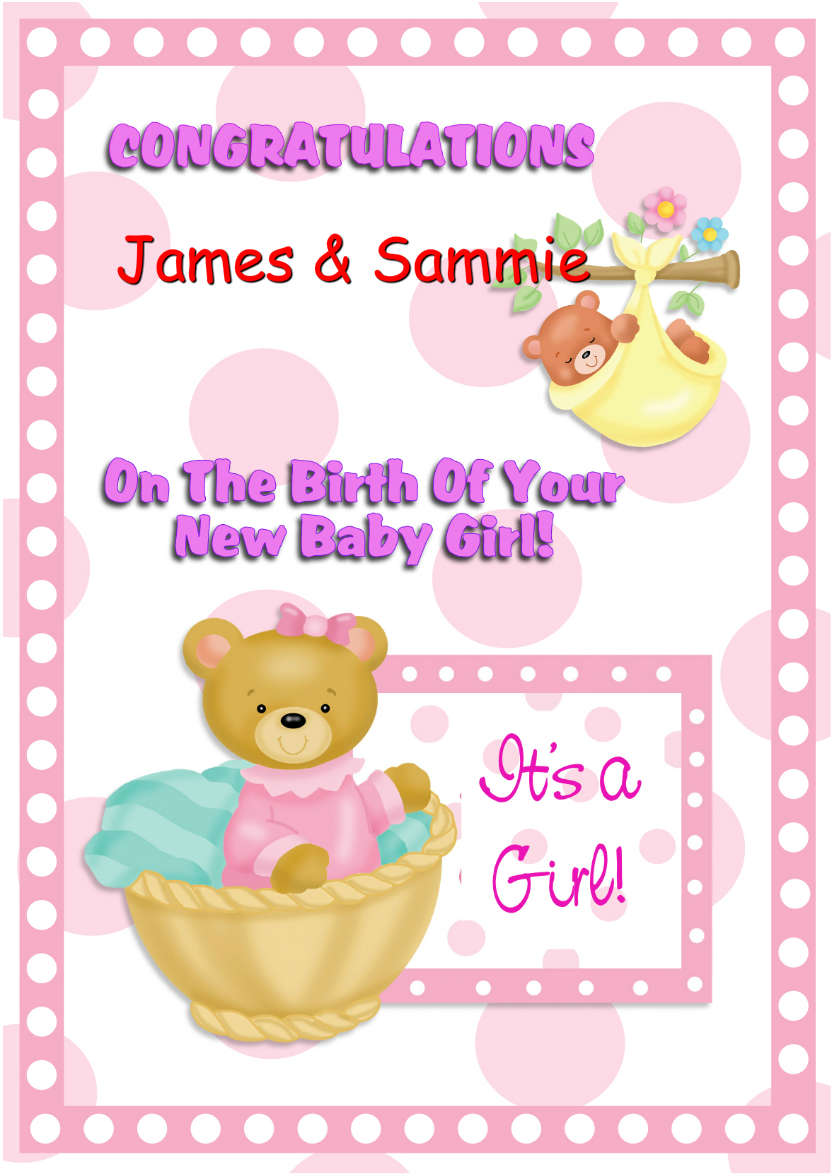 Baby Girl - card made with Crafty Bob's Card Creator