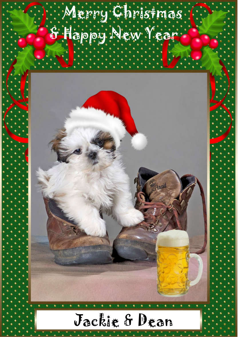 Pup in Boot - card made with Crafty Bob's Card Creator