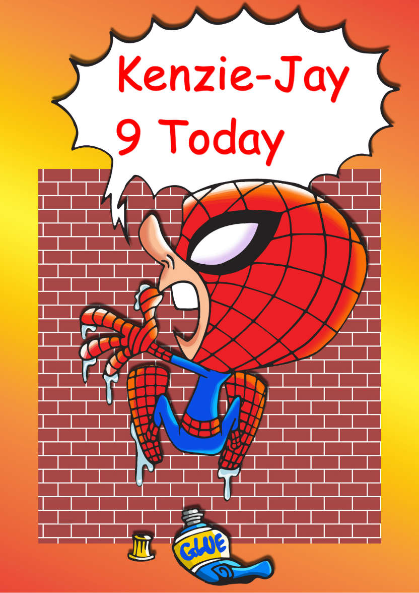 Spoof Spiderman Humorous Card - card made with Crafty Bob's Card Creator