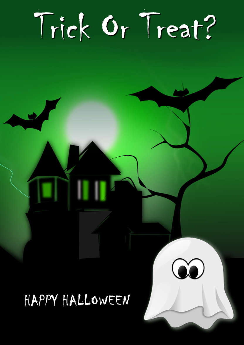 Cute Ghost Halloween Card - card made with Crafty Bob's Card Creator