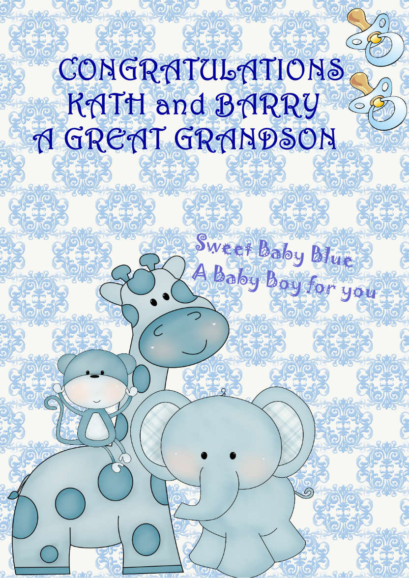 New Baby Boy - card made with Crafty Bob's Card Creator
