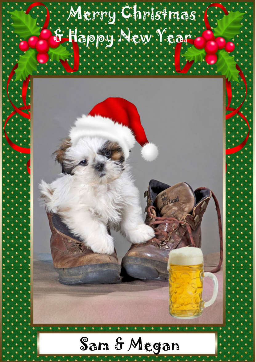 Pup in Boot - card made with Crafty Bob's Card Creator