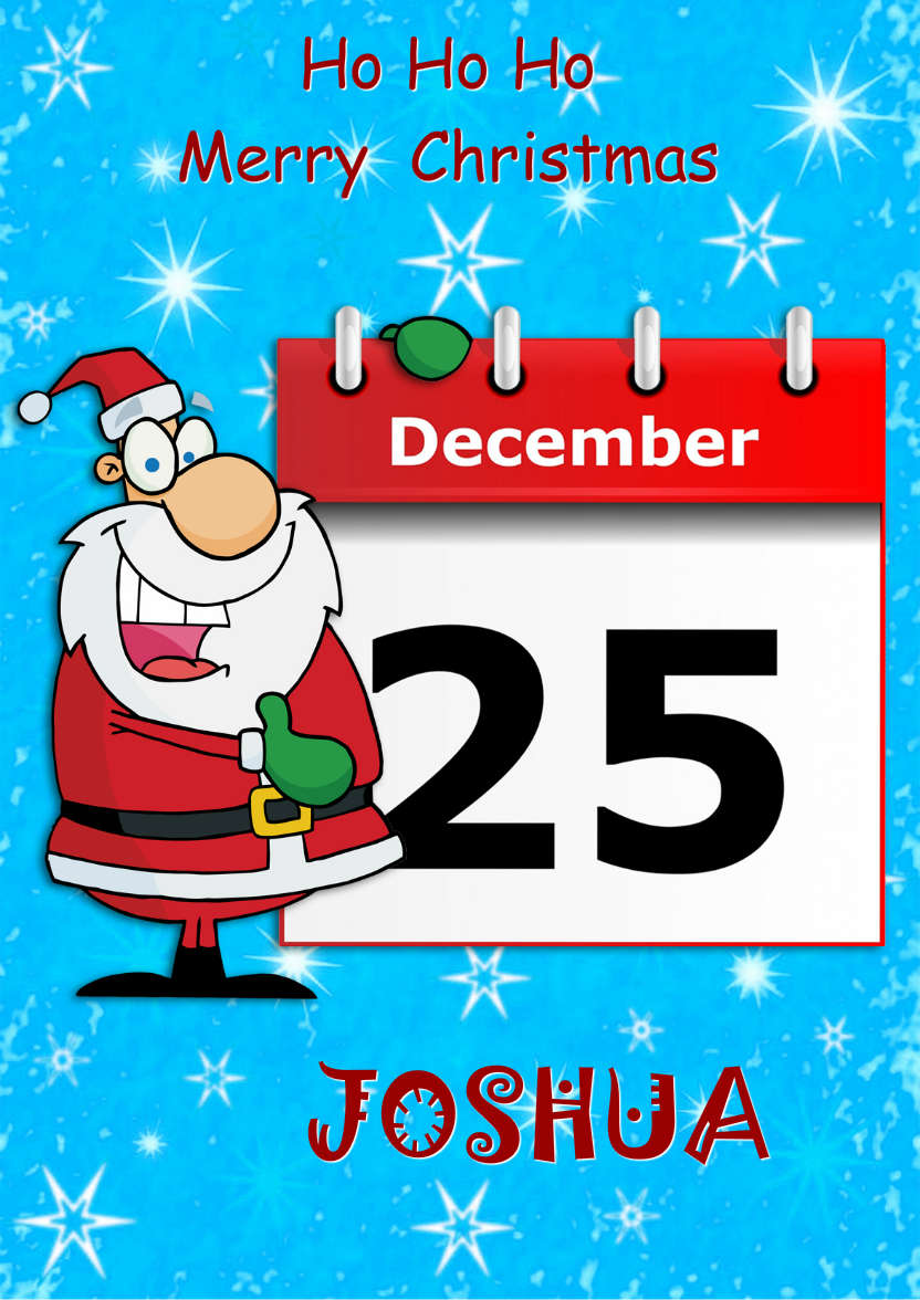 Santa Holding Calender - card made with Crafty Bob's Card Creator