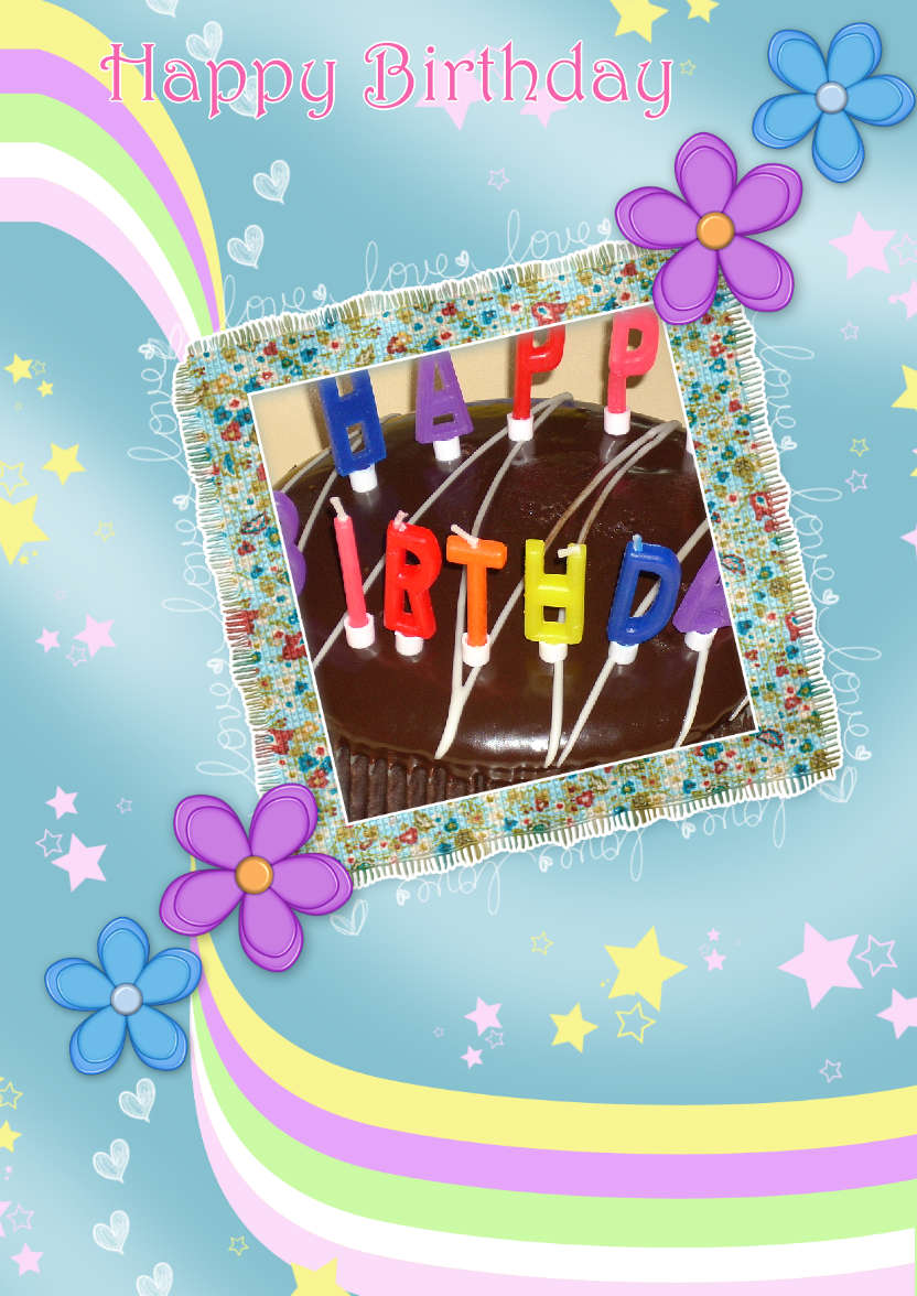 Pretty Flower Frame - card made with Crafty Bob's Card Creator