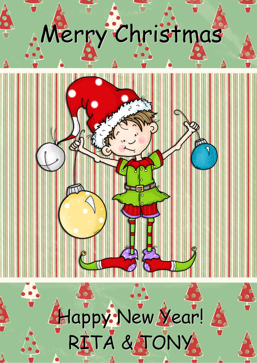 The Helpful Elf Christmas Card - card made with Crafty Bob's Card Creator