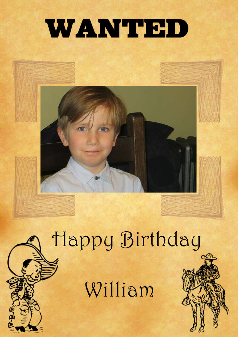 Wanted - card made with Crafty Bob's Card Creator