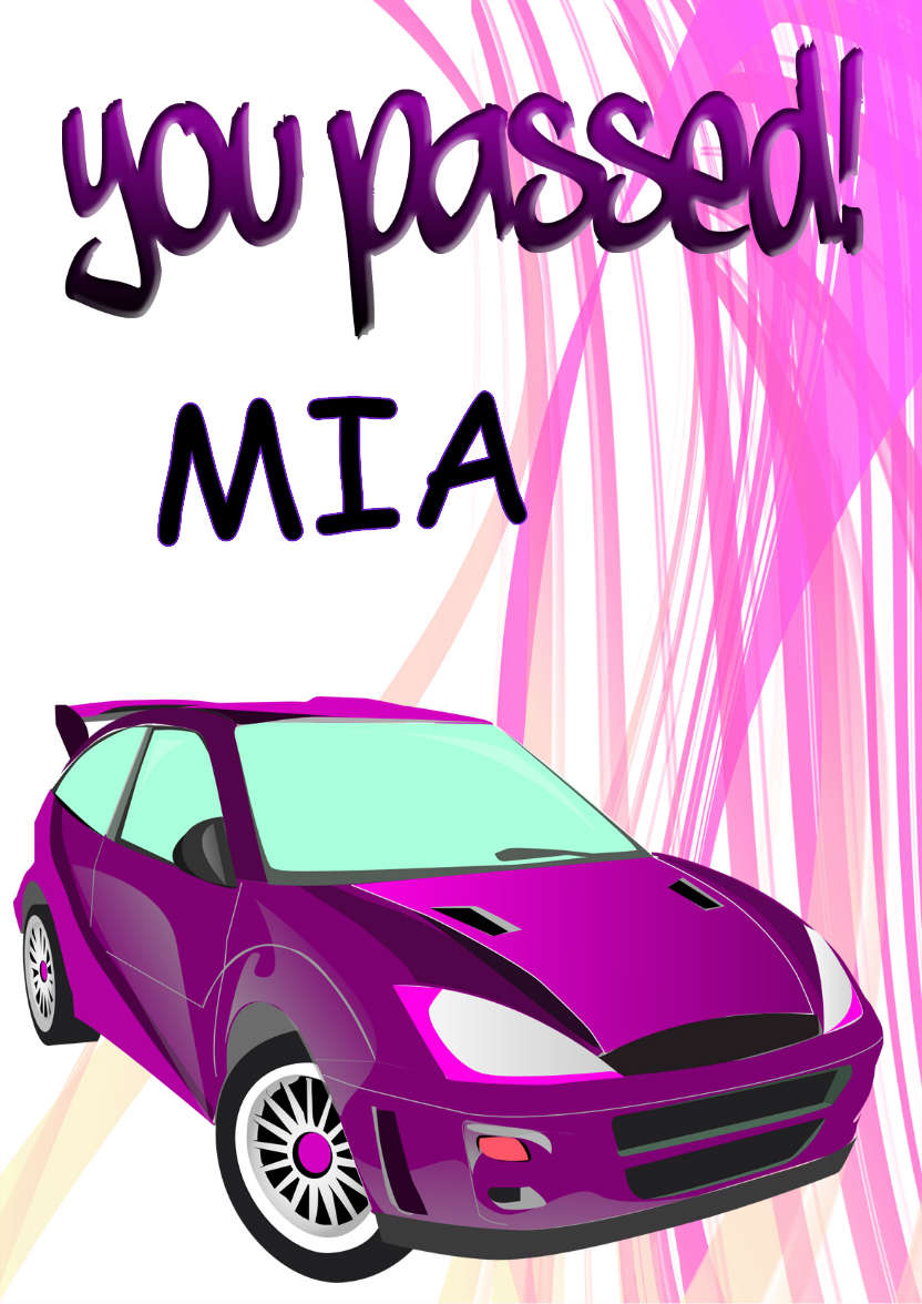 You Passed! Purple - card made with Crafty Bob's Card Creator