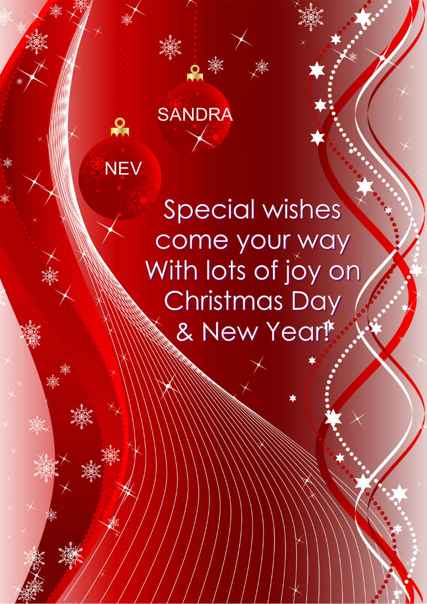 Red Christmas Swirls and Snowflakes - card made with Crafty Bob's Card Creator