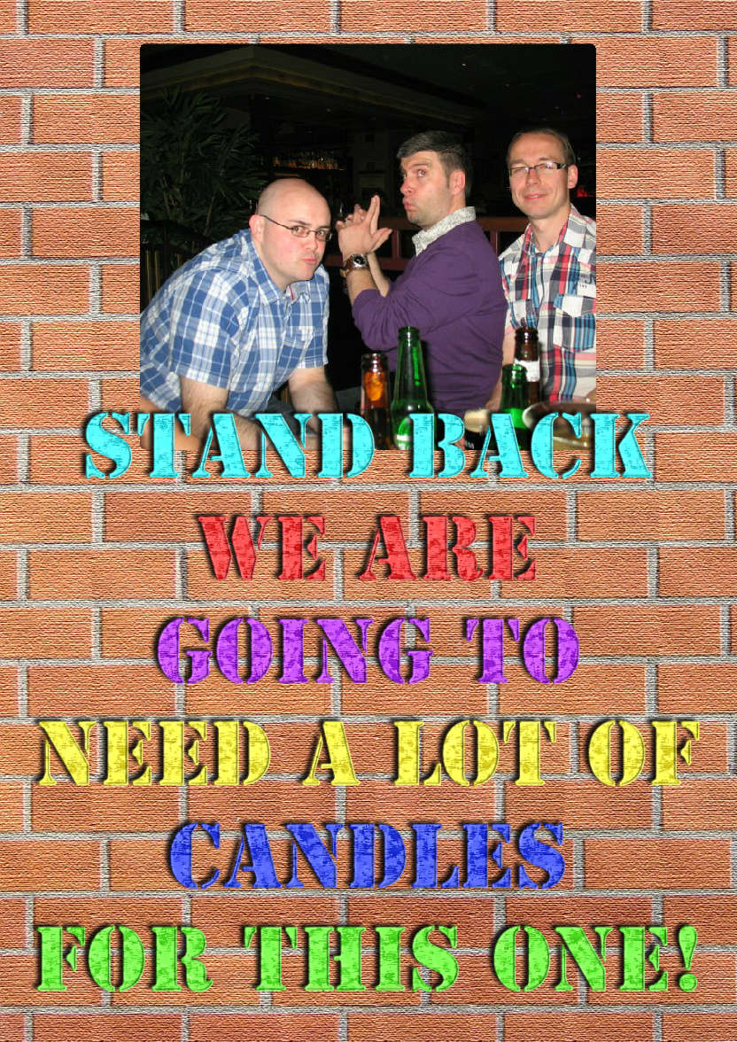 Stand Back Humorous Aperture Birthday Card - card made with Crafty Bob's Card Creator