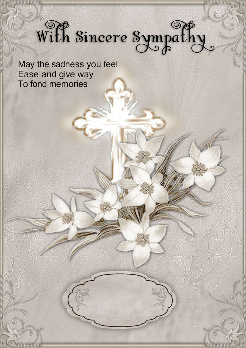 Cross and Floral Sympathy - card made with Crafty Bob's Card Creator