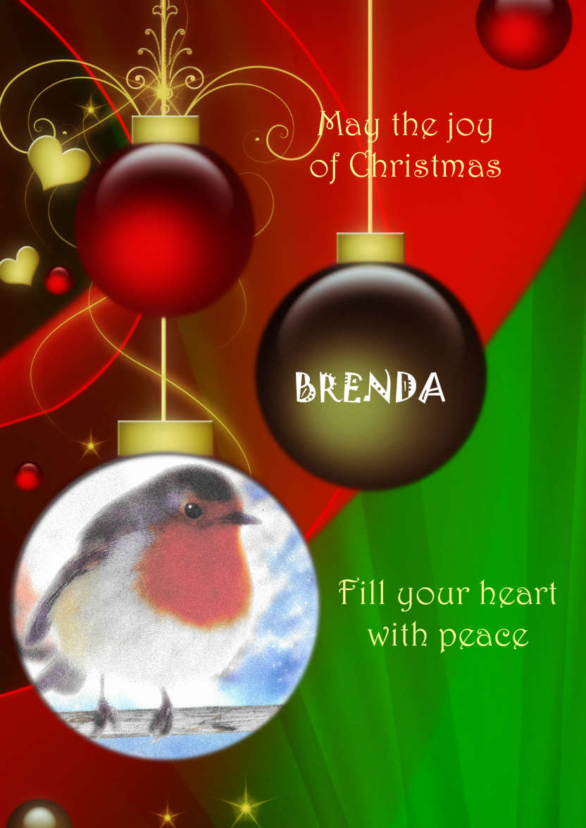Red and Green Vintage Ornament Christmas Photo Card - card made with Crafty Bob's Card Creator