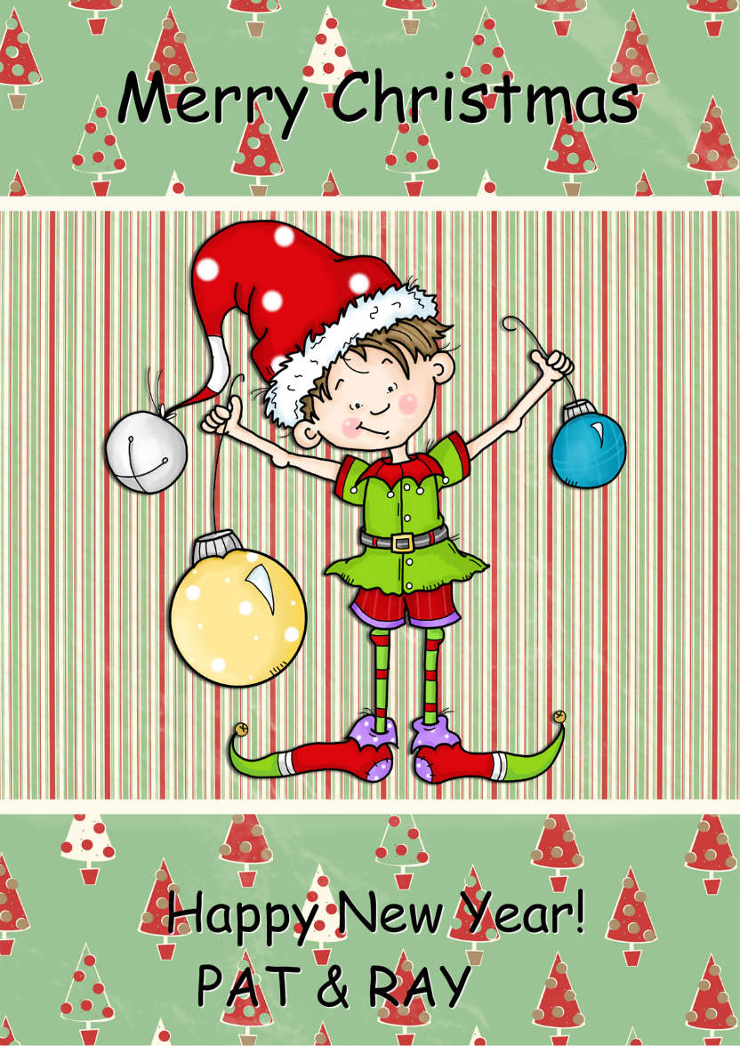 The Helpful Elf Christmas Card - card made with Crafty Bob's Card Creator