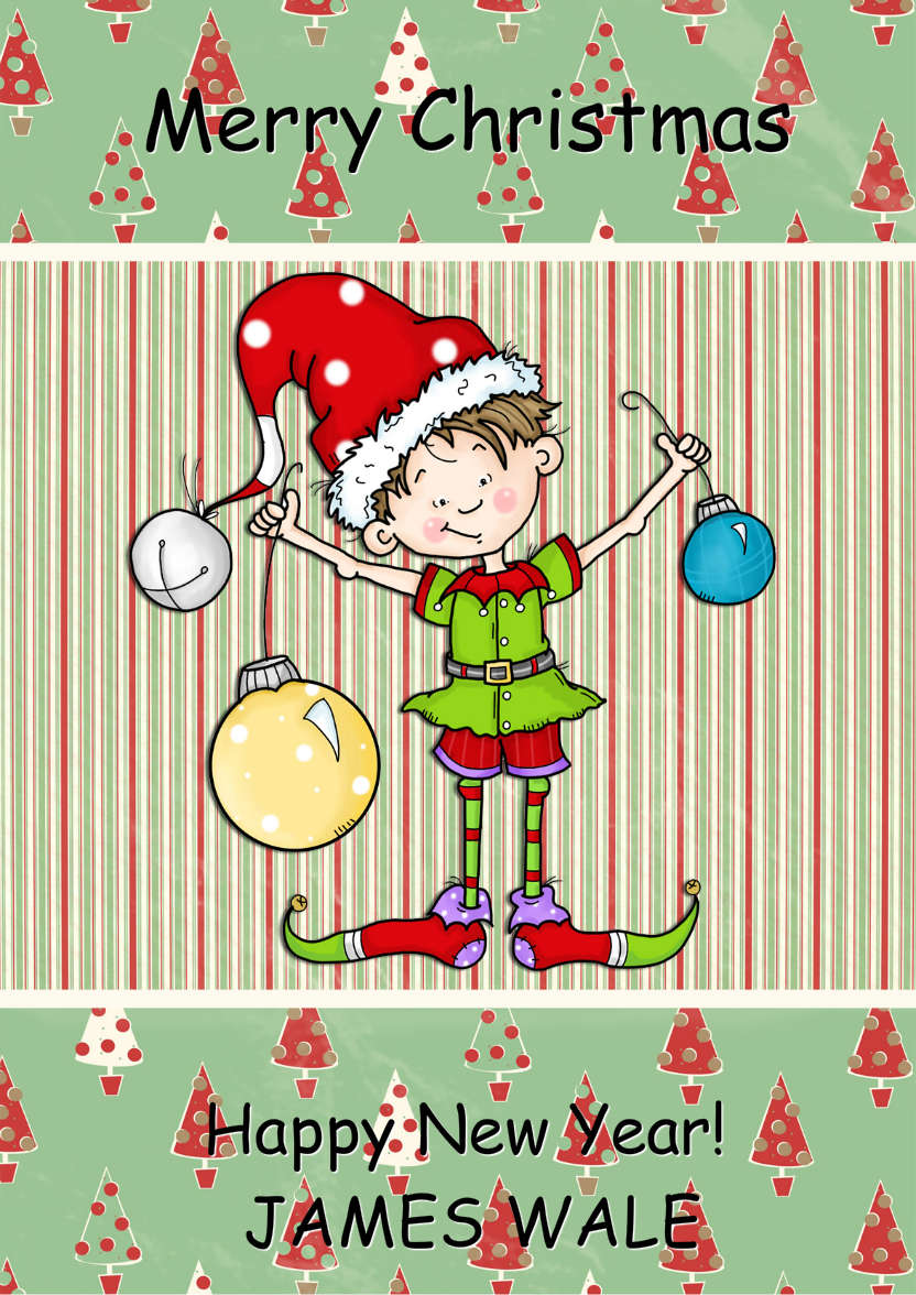 The Helpful Elf Christmas Card - card made with Crafty Bob's Card Creator