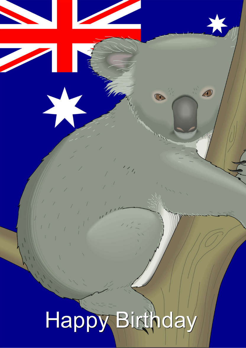 Koala Australia Day Card - card made with Crafty Bob's Card Creator