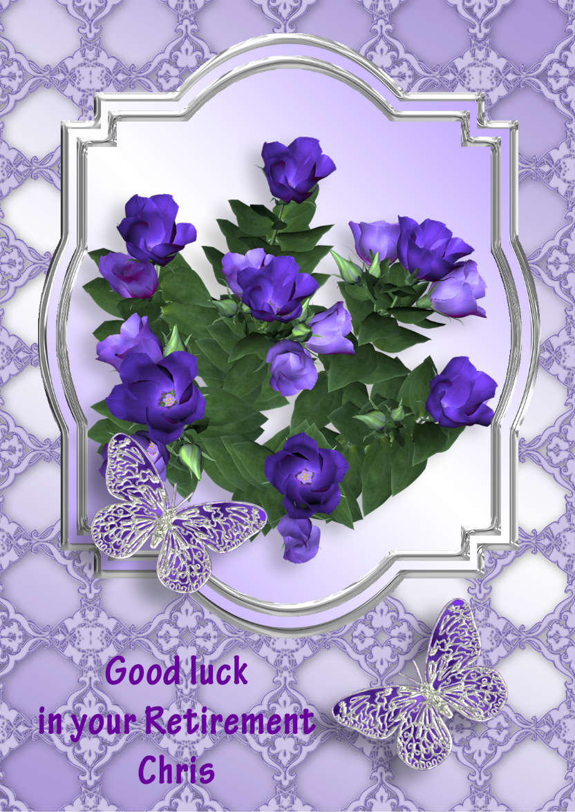 Purple Flowers - card made with Crafty Bob's Card Creator