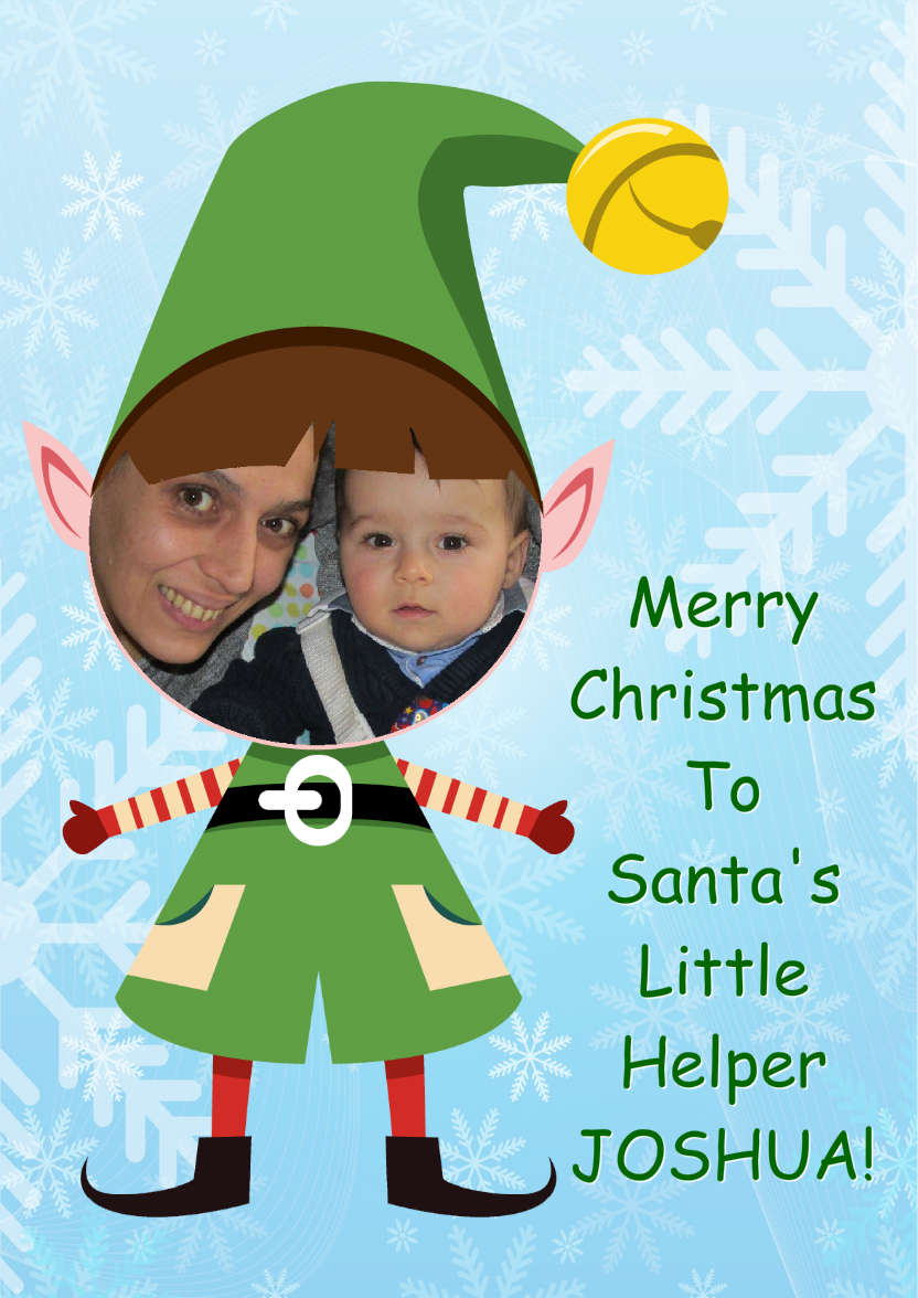 Elf Face Photo Card - card made with Crafty Bob's Card Creator