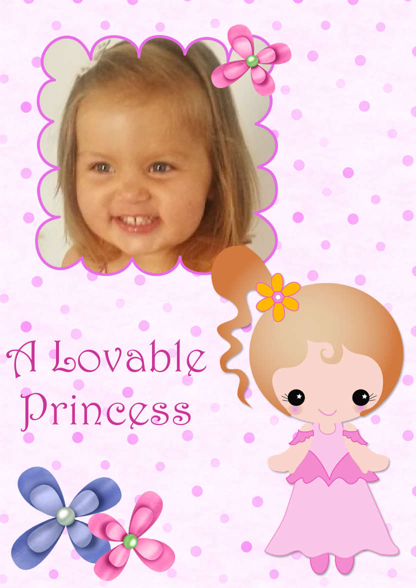 Pretty in Pink Girls Photo Card - card made with Crafty Bob's Card Creator