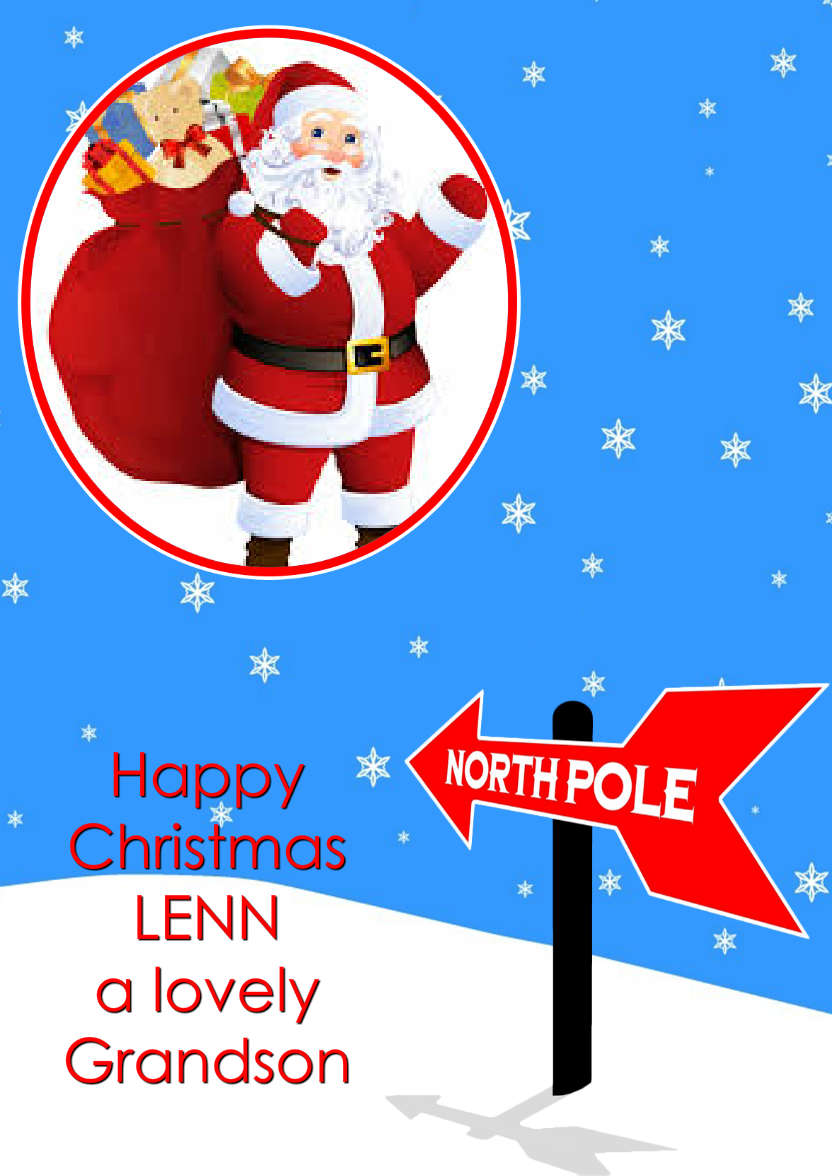 North Pole Christmas Aperture Card - card made with Crafty Bob's Card Creator