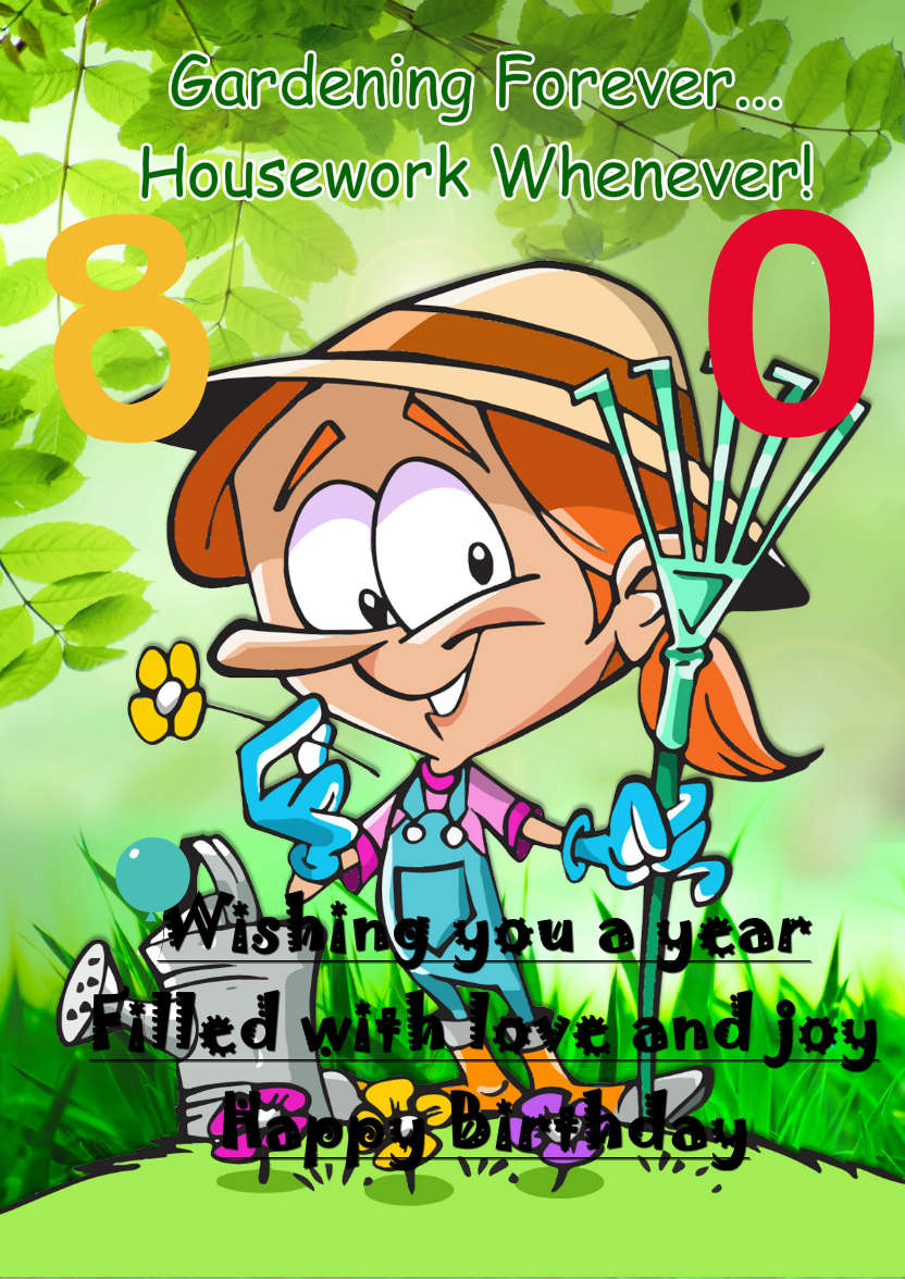 Gardening Forever Card - card made with Crafty Bob's Card Creator