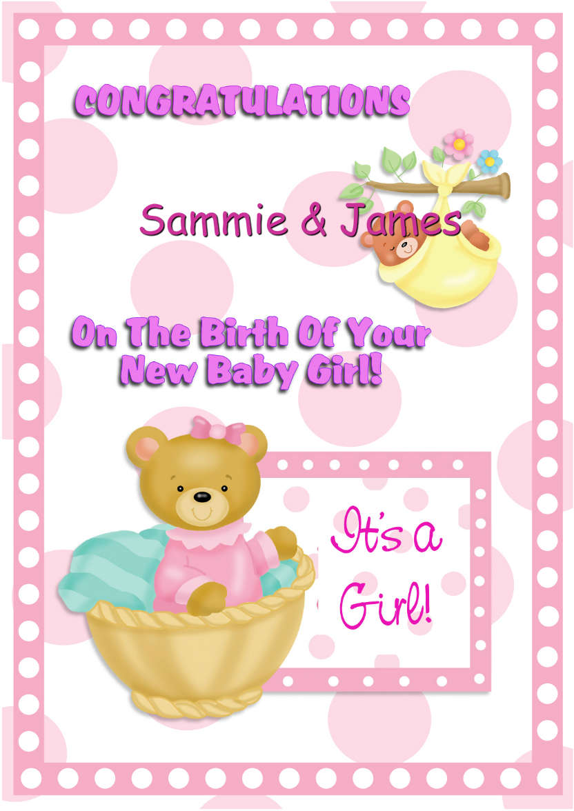Baby Girl - card made with Crafty Bob's Card Creator