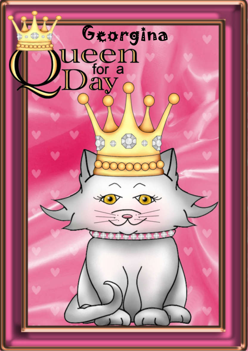 Queen for a Day Cat - card made with Crafty Bob's Card Creator