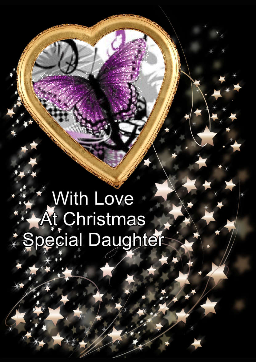 Gold Heart and Stars Photo Card - card made with Crafty Bob's Card Creator