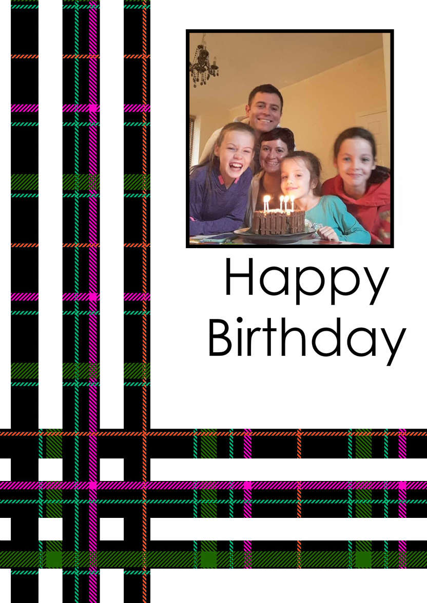 Tartan Day Aperture Card - card made with Crafty Bob's Card Creator