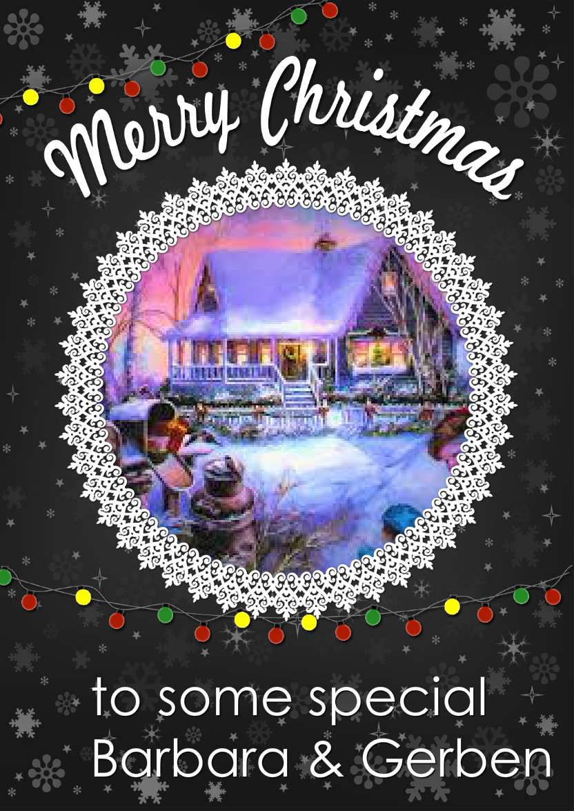 Black Snowflake Frame Christmas Card - card made with Crafty Bob's Card Creator