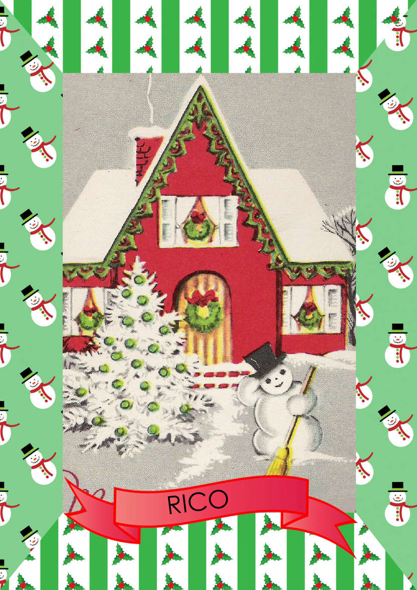 Snowman and Holly Frame Photo Card - card made with Crafty Bob's Card Creator