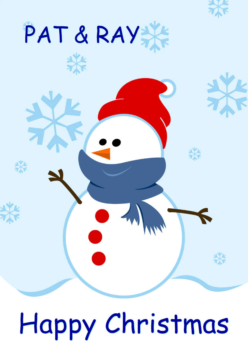 Cute Snowman with Snowflakes - card made with Crafty Bob's Card Creator