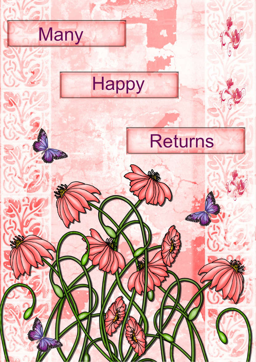 Pink Floral - card made with Crafty Bob's Card Creator