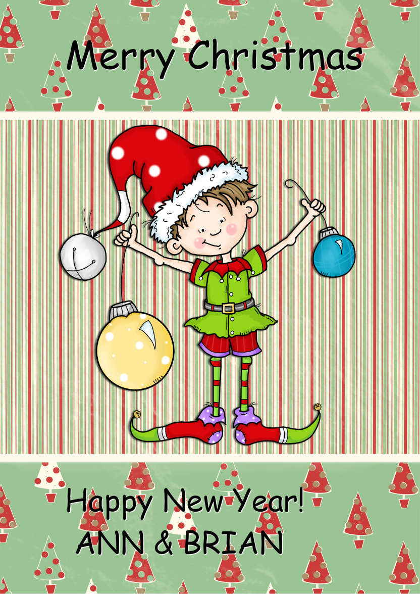 The Helpful Elf Christmas Card - card made with Crafty Bob's Card Creator