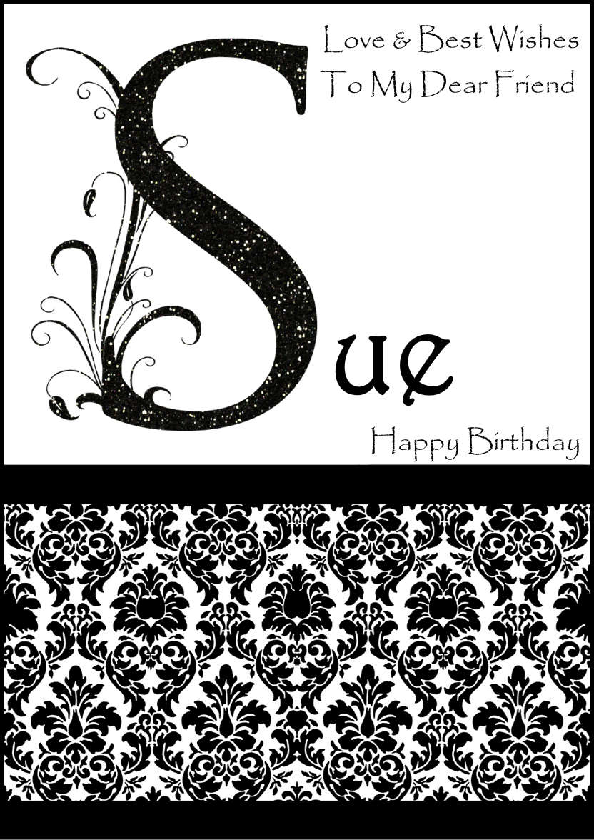 Damask Monogram Letter S Card - card made with Crafty Bob's Card Creator