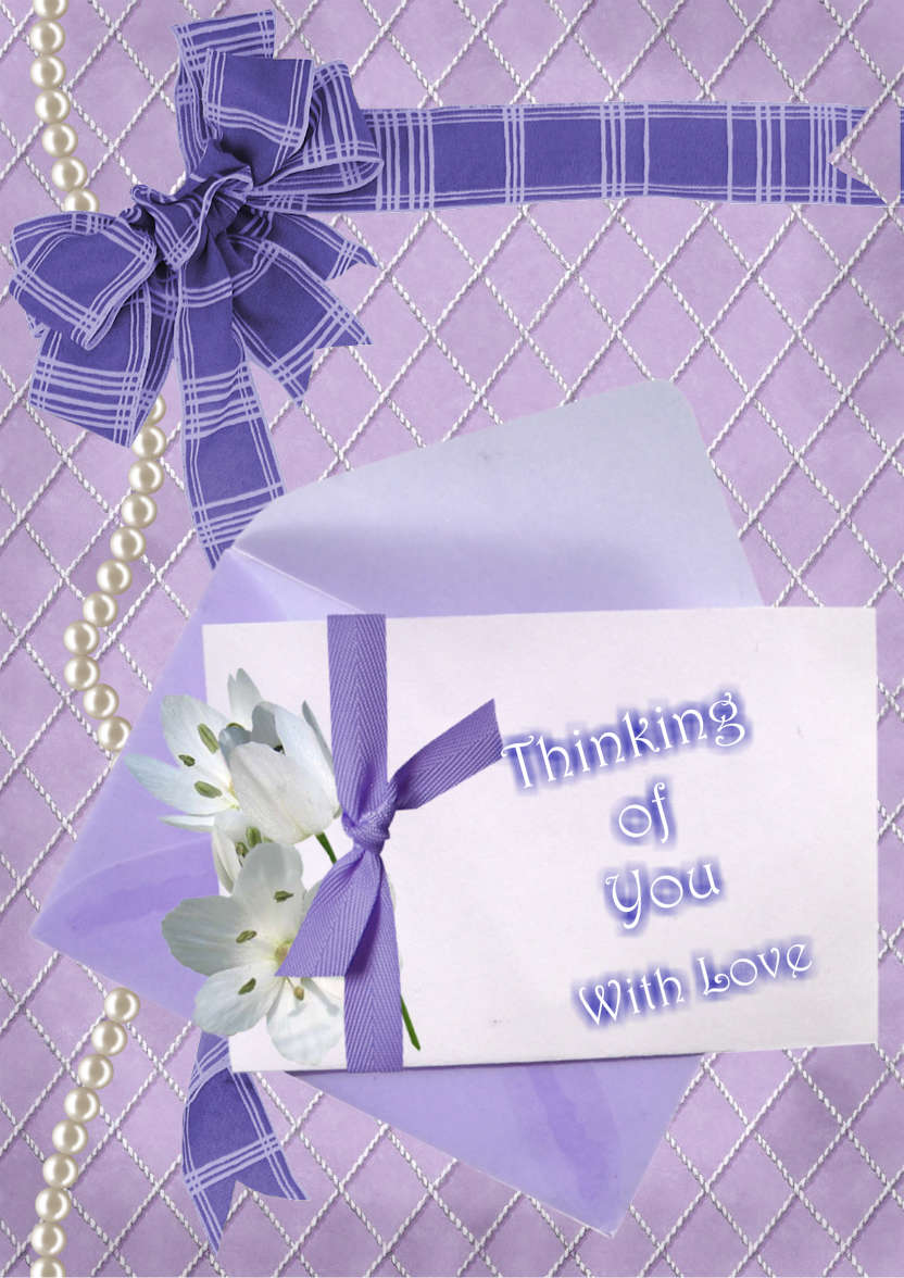 Lavendar Envelope Flower Card - card made with Crafty Bob's Card Creator