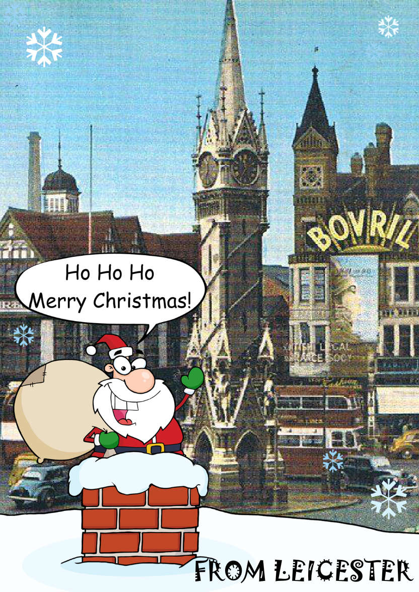 Santa Down the Chimney Photo Card - card made with Crafty Bob's Card Creator