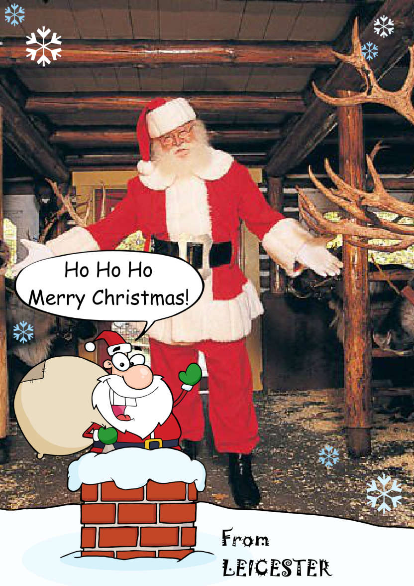 Santa Down the Chimney Photo Card - card made with Crafty Bob's Card Creator