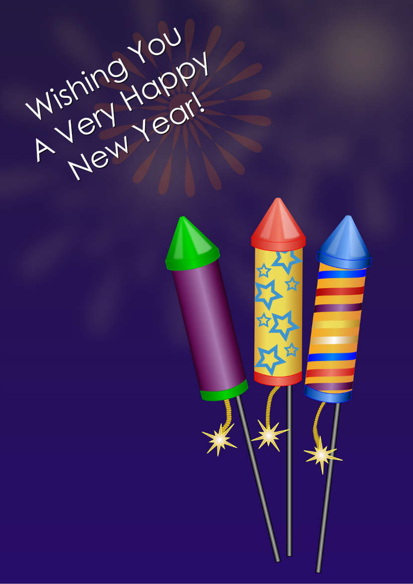 New Year Fireworks - card made with Crafty Bob's Card Creator