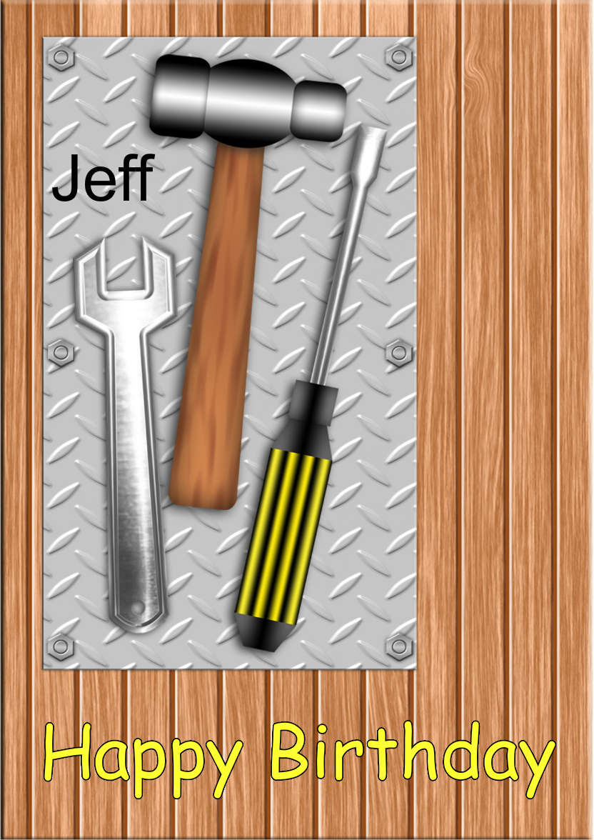 DIY Male Birthday Card - card made with Crafty Bob's Card Creator