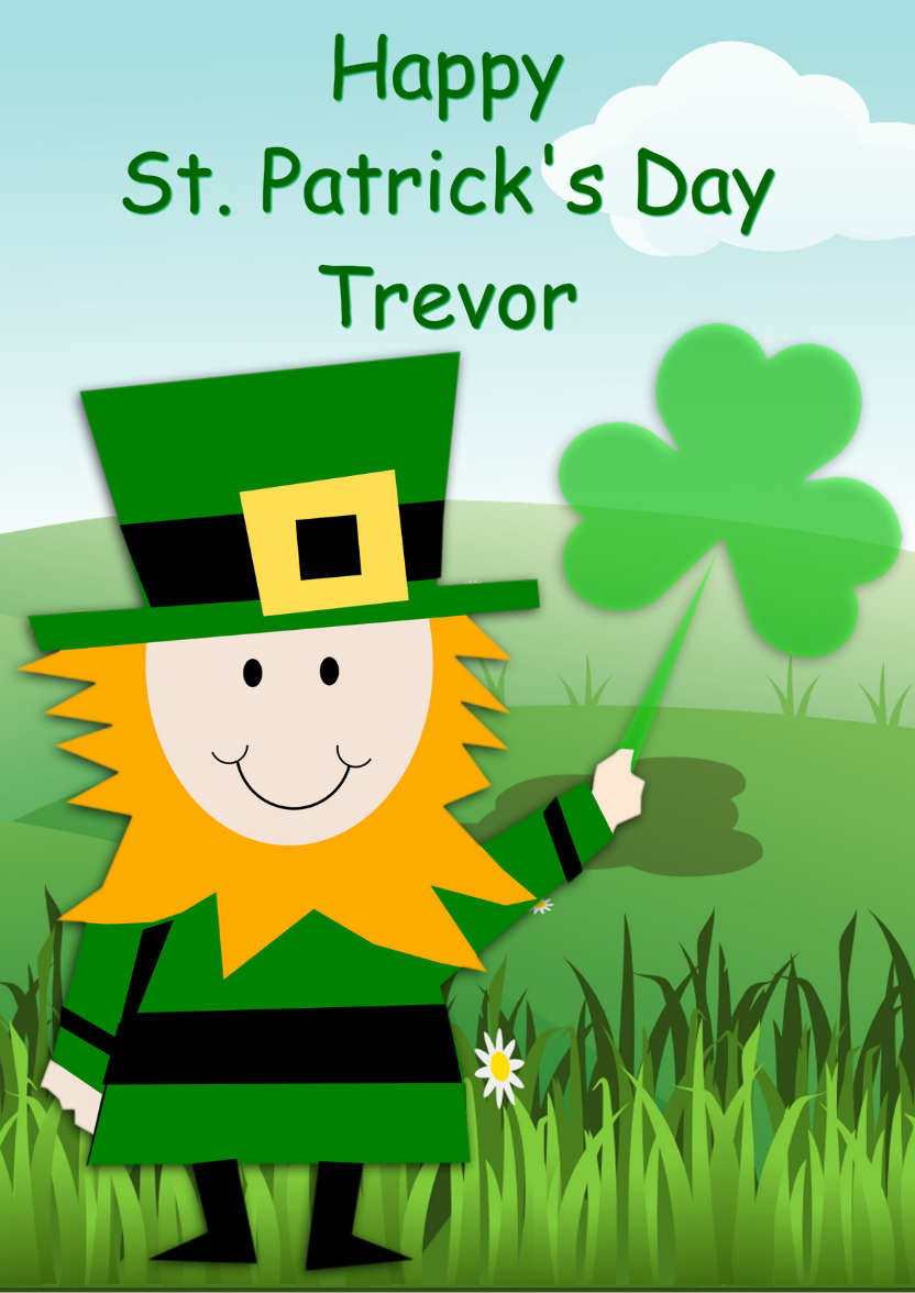 St. Patrick's Day Boy - card made with Crafty Bob's Card Creator