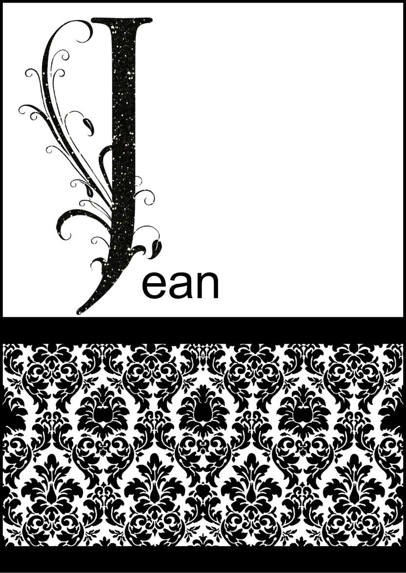 Damask Monogram Letter J Card - card made with Crafty Bob's Card Creator
