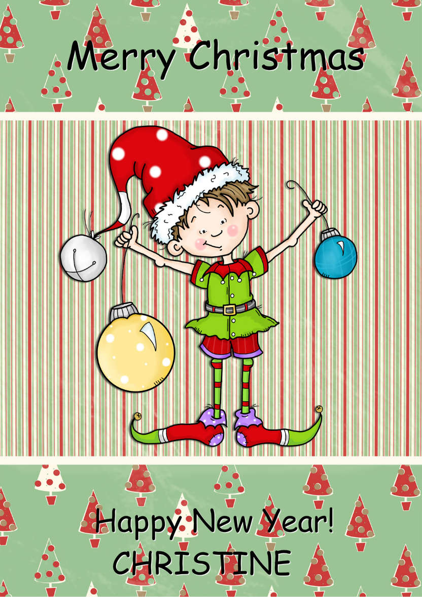 The Helpful Elf Christmas Card - card made with Crafty Bob's Card Creator