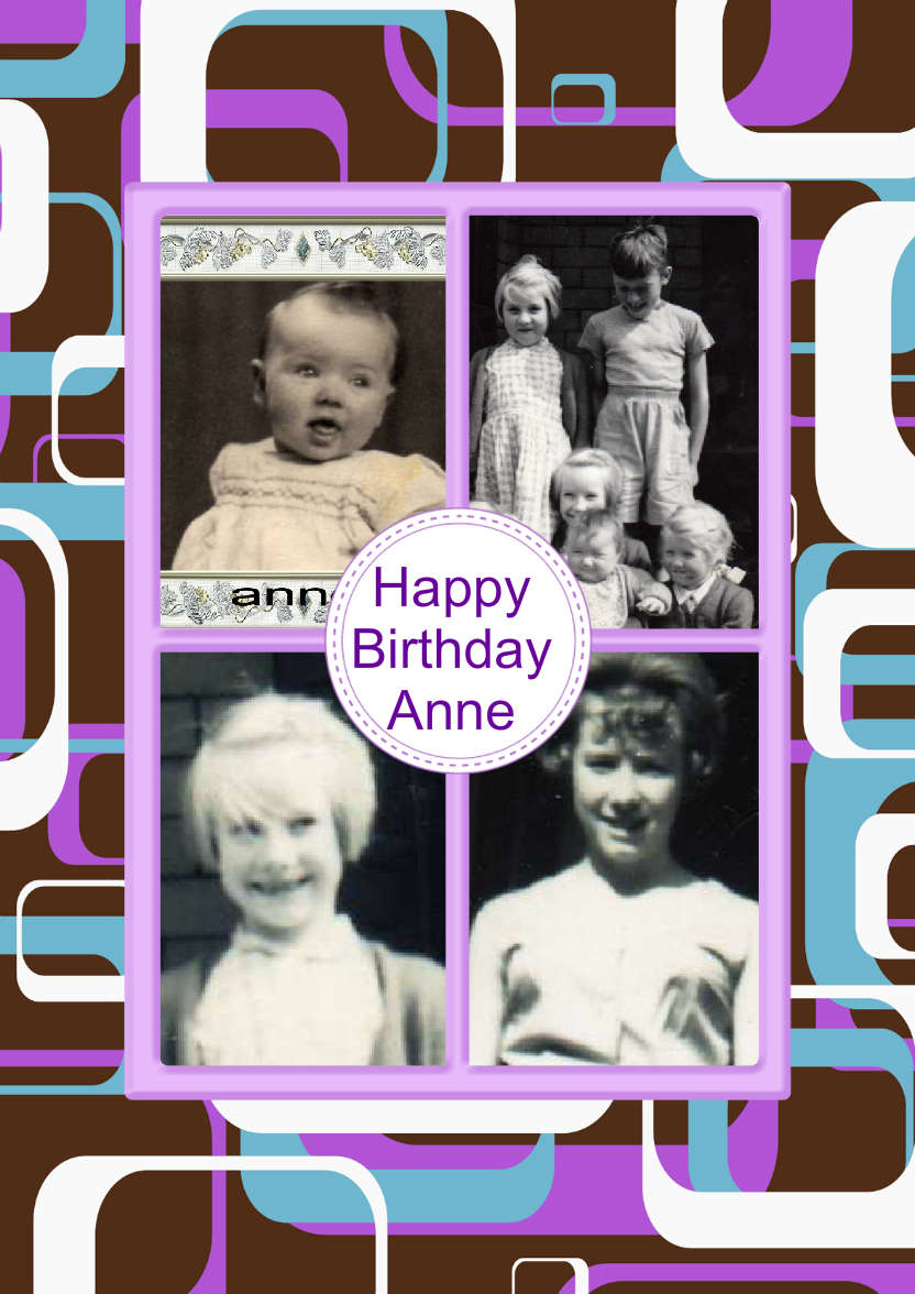 Retro Squares Multi Photo Card - card made with Crafty Bob's Card Creator