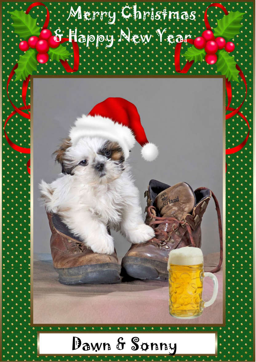 Pup in Boot - card made with Crafty Bob's Card Creator